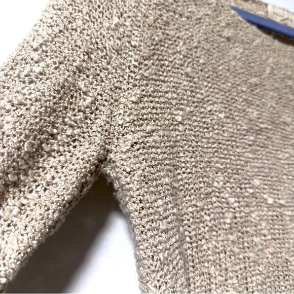 Promesa Beige Knubby Open Knit Lace Back Sweater Women’s Size Small Coquette - Picture 5 of 15